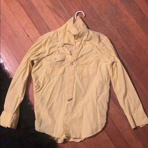 yellow casual shirt with a collar